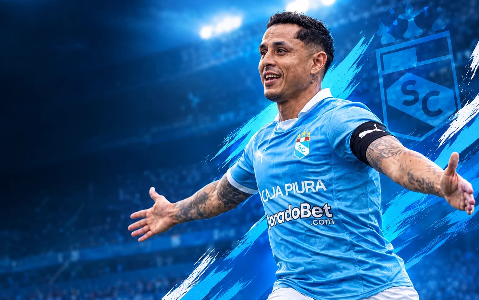 Jugador de Sporting Cristal celebrando